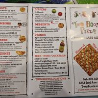 Menu at Two Boots Pizza - UES in New York City