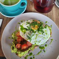 Vegetarian avocado toast (vegan option also available) at Na Bank Speciality Coffee in Warsaw