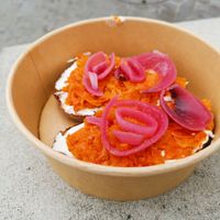 "Salmon" toast at Café Brühbar  in Baden