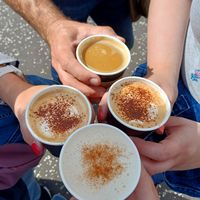 Americano, mochas and chai latte at Black Pine Coffee Co in Glasgow