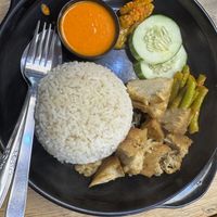 Vegan Chicken and Ricee  at Seva Cafe in Central Singapore