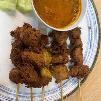 Satay with peanut sauce   at Seva Cafe in Central Singapore