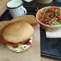 Hamburger at Swing Kitchen in Munich