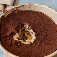 Inside the tiramisù at Swing Kitchen in Munich