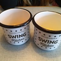Cute refill mugs at Swing Kitchen in Munich