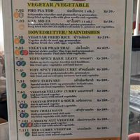 Veggie menu at Asian Healthy Foods in Tromsoe