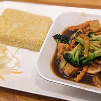 Teriyaki tofu with rice at Asian Healthy Foods in Tromsoe