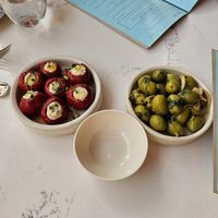 Lil peppers with cashew cheese at Astera in Portland