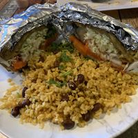 Jibaro with rice  at La Fonda Gourmet PR in Luquillo