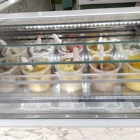 Choice of sorbets at Le Glacier des Saintes Maries in Saintes-maries-de-la-mer