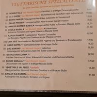 Part of the vegan/vegetarian menue at India Gate in Straubing