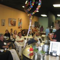 The San Antonio Vegetarian Society took 30 people to Revolucion on 4/30/14 and had a feast!  Our speaker was Austin's Bee Czar, Walter Schumacher at Revolucion Coffee and Juice in San Antonio