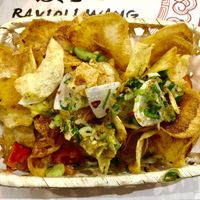 Deep fried potato crisps   at Dim Sum House in Bologna