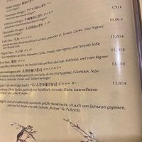 Menu  at Hiro in Buxheim