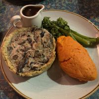 Christmas special - creamy mushroom pie with sweet potato mash, broccoli and gravy    at Lounges - Vito Lounge in Fareham