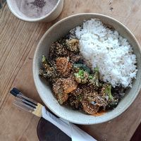 Bittersweet broccoli and cacao w/ almond milk at Tatsu in San Jose Del Pacifico