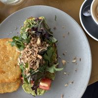 The avocado toast with added hash browns   at Tuckshop in Bondi Junction