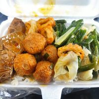 Rice with mixed choices at Quán Chay Hoàng Hoa Vegan Bảo Lộc in Bao Loc