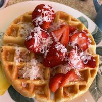 Vegan gluten free waffle   at Malia's Cafe in Ocean City