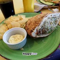 Veggie burger w/ avocado and sprouts at Malia's Cafe in Ocean City