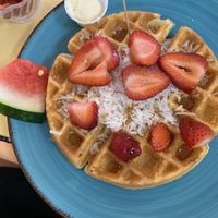 vegan waffle at Malia's Cafe in Ocean City
