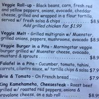 Part of the lunch menu at Malia's Cafe in Ocean City