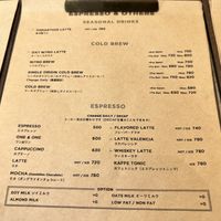 The menu￼  at Verve Coffee Roasters Ebisu in Tokyo
