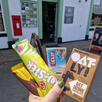 Ultra marathon fuel top-up. at Goathland Post Office in Whitby