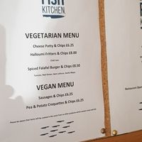 Vegan menu at Longsands Fish Kitchen in Tynemouth
