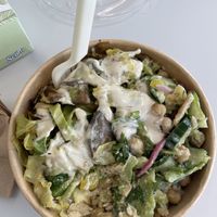 Shrooms and green chickpea bowl  at Farmer.J in London