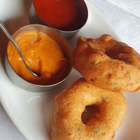 Spicy Donut like starter.. 🍩 at Veppura in Huddersfield