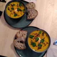 Kokos- Kürbissupoe at ima vegan  in Hamburg