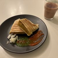 Starter and chai masala   at INDelicious Bistro in Prague