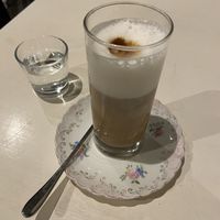 Soy milk latte macchiato  at Dandy Caffé Letterario in Bologna