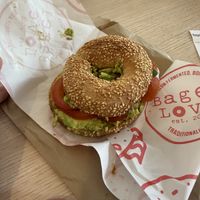 The ATB with a sesame bagel  at Bagel Love in Auckland