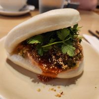 Tempeh burger at MonGa Cafe in Bellevue