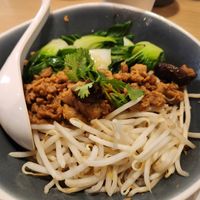 Noodles with vegetarian meat sauce (vegan) at MonGa Cafe in Bellevue