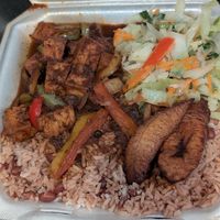 Jerk tofu meal at Tropical Flava in Macon