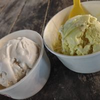 Koi Soi and coconut at Lahla Ice Cream Khao Soi in Chiang Mai