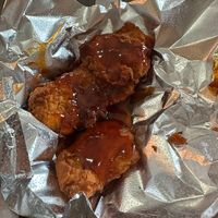 Wings with Lazy Bourbon sauce at Vegan House Shack Kitchen @ Planted by Faith in Greenville