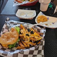 Chicken Sandwich & Fries  at Vegan House Shack Kitchen @ Planted by Faith in Greenville