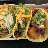 Taco Flight, Sweet Potato Fries  at Vegan House Shack Kitchen @ Planted by Faith in Greenville