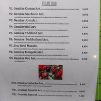 Vegan Menu at SAIGON Asia Kitchen in Hannover