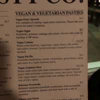  Current menu options. at Cornish Pasty Co in Mesa