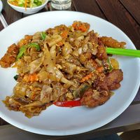 Spicy Basil with tempura chickun at Plumeria in San Diego
