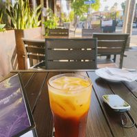 Thai tea (probably my fourth serving$  at Plumeria in San Diego