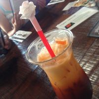 Thai iced tea with coconut milk.  at Plumeria in San Diego