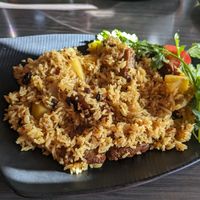 Pineapple rice with mock duck at Plumeria in San Diego