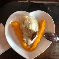 Mango sticky rice at Plumeria in San Diego