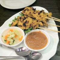 Chick'n satay with peanut sauce at Plumeria in San Diego
